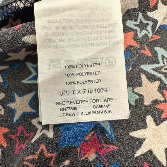 J Crew One-Shoulder Star Print Blouse Size 10 Colorful Party Maximalism - Picture 9 of 10